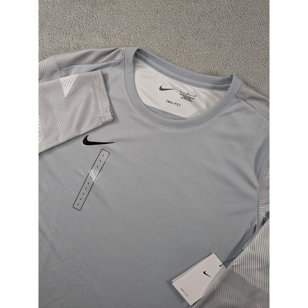 Nike Dri Fit Womens Long Sleeve Athletic Training Shirt Size L Light Grey